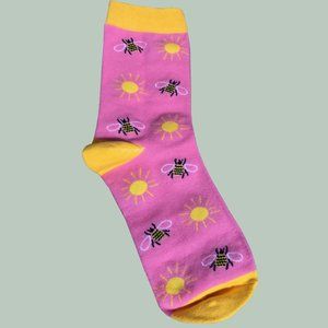 Cute Pink Bumble Bee Sock